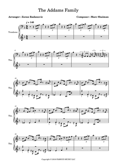 The Addams Family - Score (arr. Zoran Radanovic)