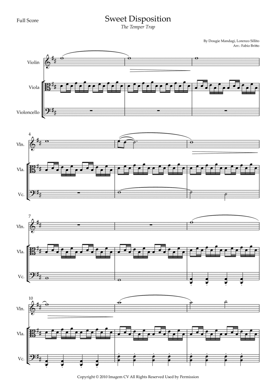 Sweet Disposition (arr. Fabio Britto)