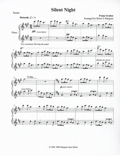 Silent Night (arr. Arranged by Bruce E Mangum)