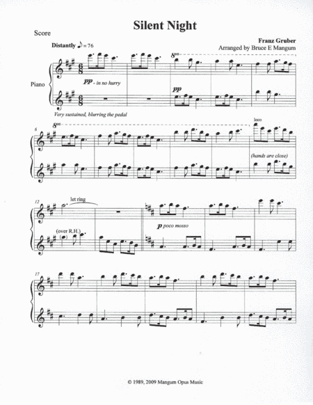 Silent Night (arr. Arranged by Bruce E Mangum)