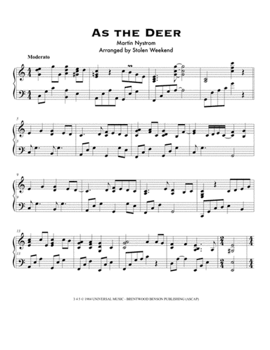 As The Deer (arr. Stolen Weekend sound on keys)