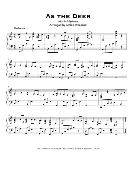As The Deer (arr. Stolen Weekend sound on keys)
