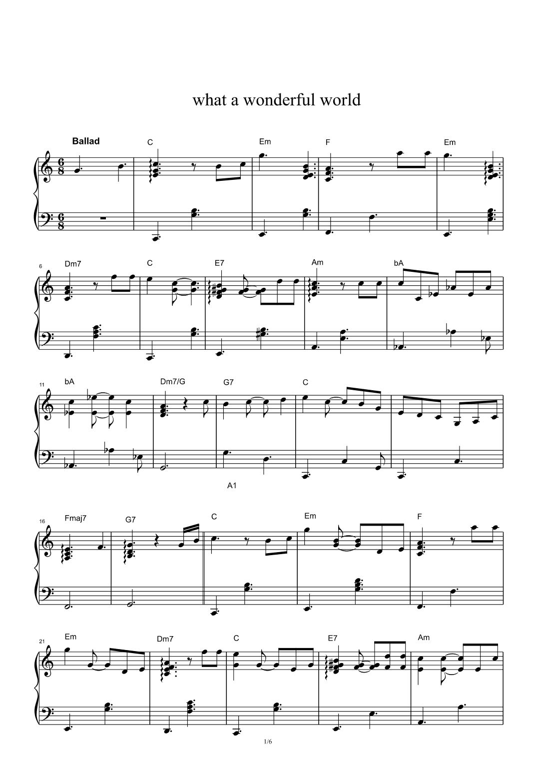 What A Wonderful World (arr. Louis Armstrong)