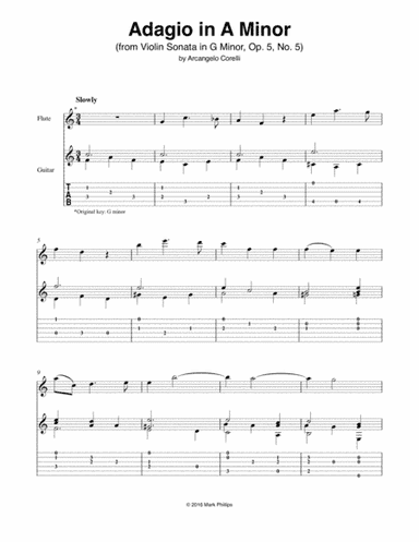Adagio in A Minor (from Violin Sonata in G Minor, Op. 5, No. 5) (arr. Mark Phillips)