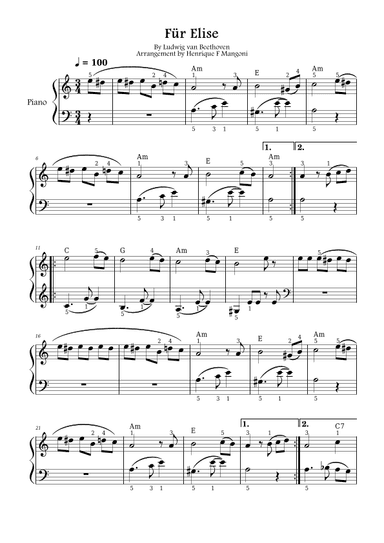 Fur Elise (easy version) (arr. Henrique F Mangoni)