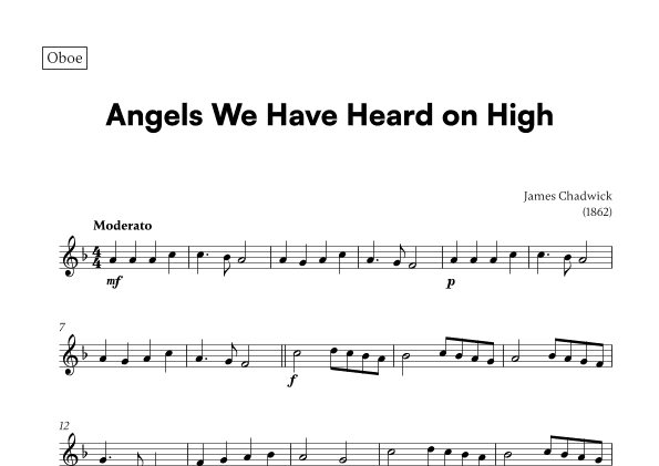 Angels we have heard on high (for English Horn) (arr. Cadenza Editions)