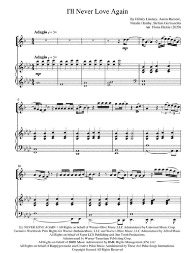 I'll Never Love Again (arr. Fiona Hickie)