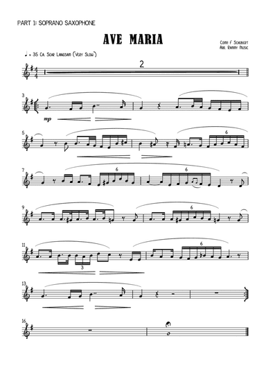 Ave Maria arr. for Saxophone Quartet (with alternate parts) (arr. Rammy Music)