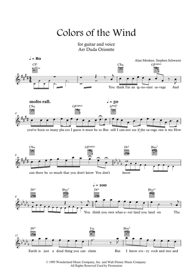 Colors Of The Wind (arr. Duda Oriontte)