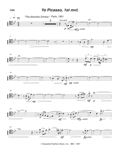 Yo Picasso (1997) cello part