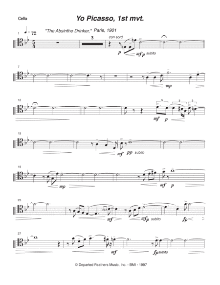 Yo Picasso (1997) cello part