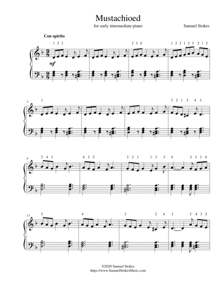 Mustachioed - for early intermediate piano