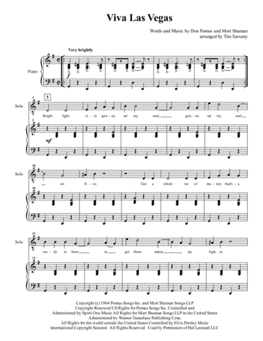 Viva Las Vegas  from VIVA LAS VEGAS (arr. Tim Sarsany)
