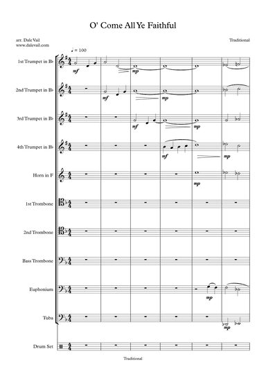O Come All Ye Faithful - New Orleans style for Brass Ensemble (arr. Dale Vail)