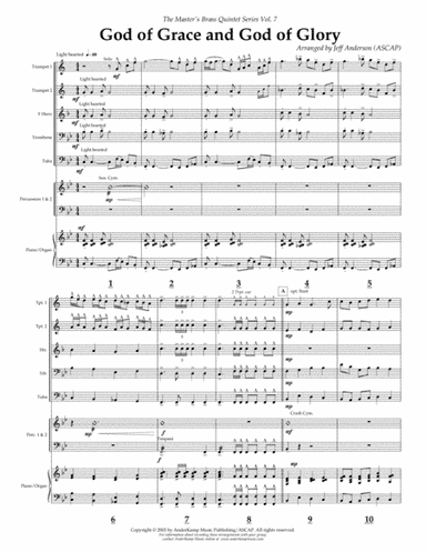 God of Grace and God of Glory for Brass Quintet (arr. Jeff D. Anderson)