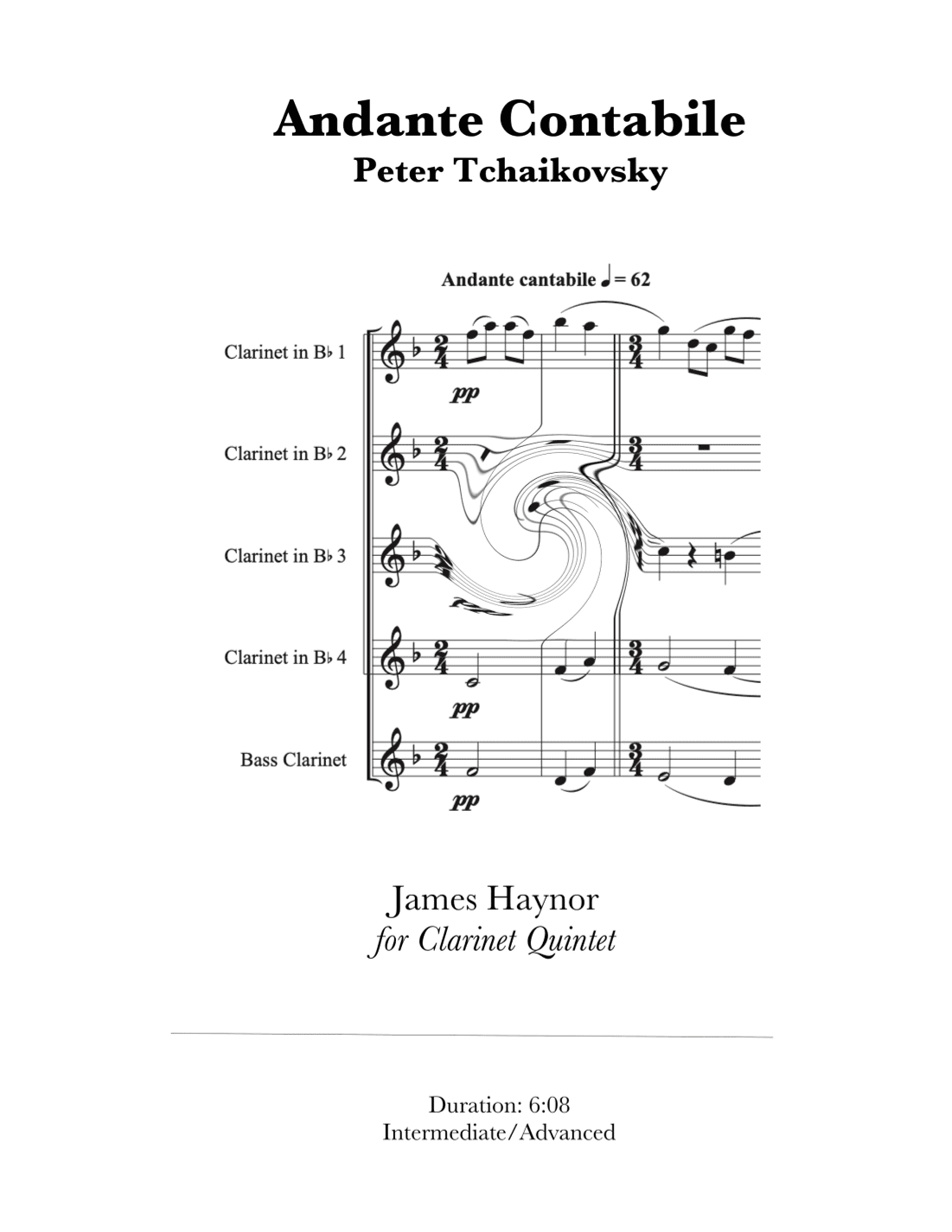 Andante Cantabile for Clarinet Quintet (arr. James Haynor)