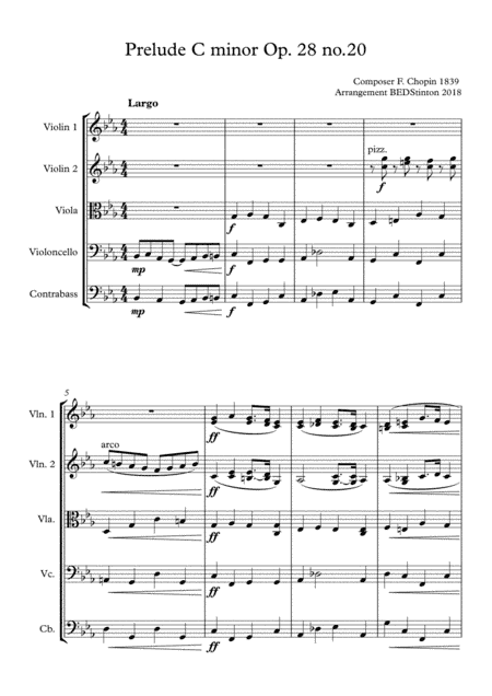 Prelude in C minor Op. 28 No. 20 (arr. Barry Stinton)