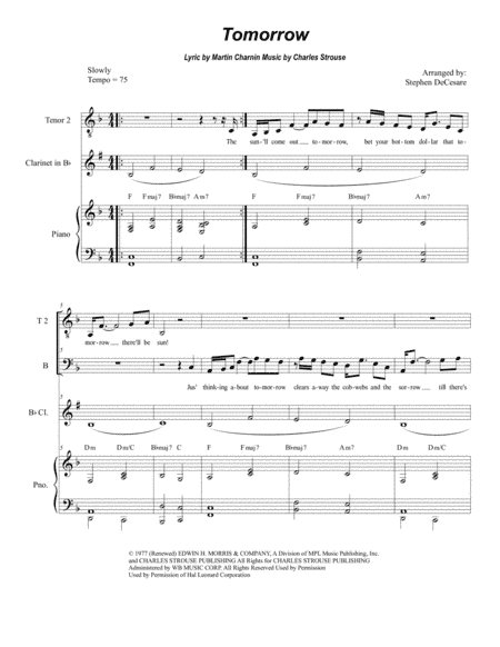 Tomorrow (arr. Stephen DeCesare)