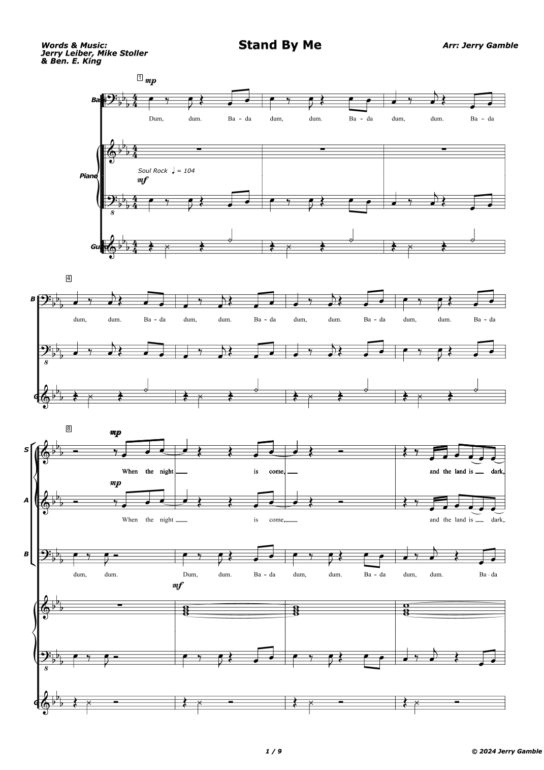 Stand By Me (arr. Jerry Gamble)