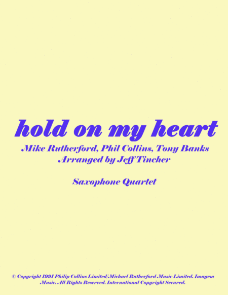 Hold On My Heart (arr. Jeff Tincher)