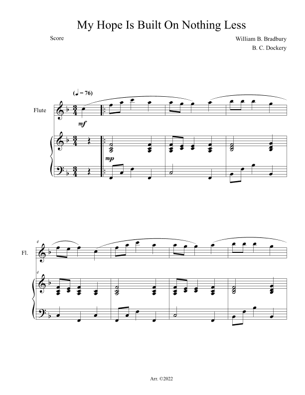 My Hope Is Built On Nothing Less (Flute Solo with Piano Accompaniment) (arr. B. C. Dockery)