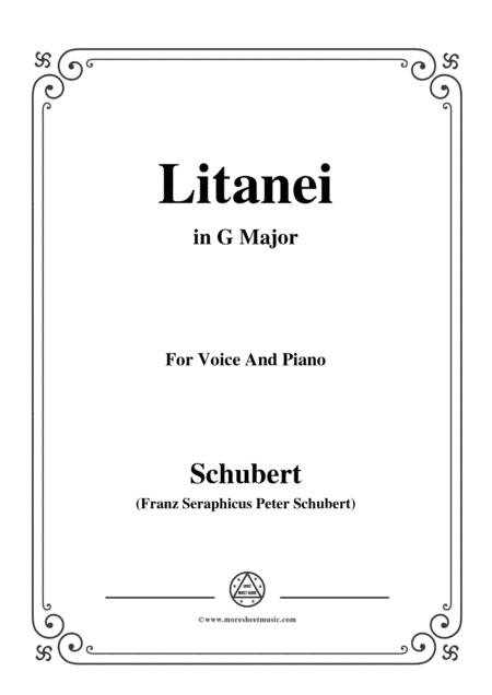 Schubert-Litanei in G Major,for voice and piano (arr. MSM)