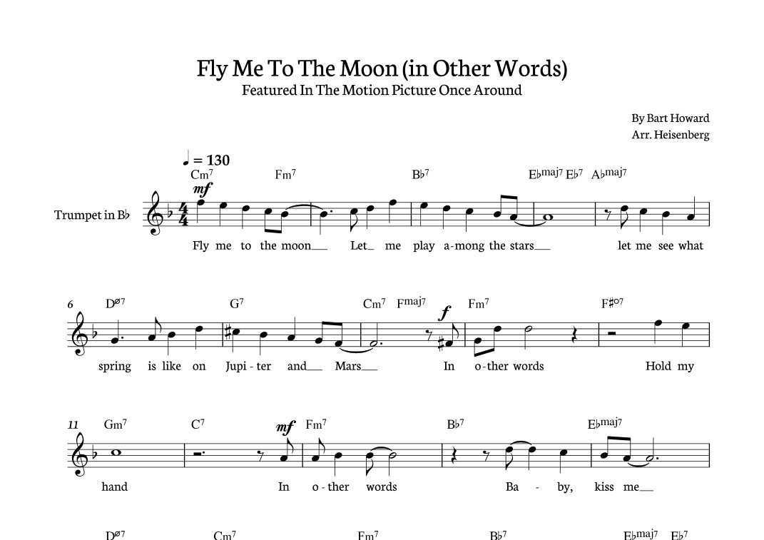 Fly Me To The Moon (in Other Words) (arr. Heisenberg)