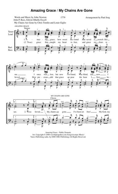 Amazing Grace (my Chains Are Gone) (arr. Paul A. Jorg)