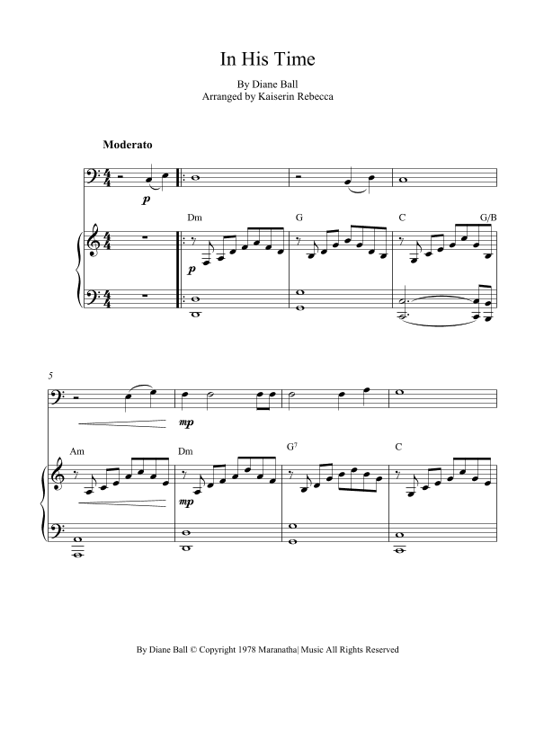 In His Time (arr. Kaiserin Rebecca)