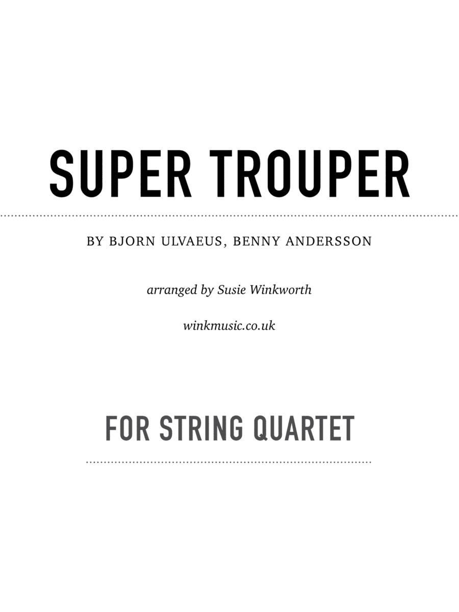 Super Trouper (arr. Susie Winkworth winkmusic.co.uk)