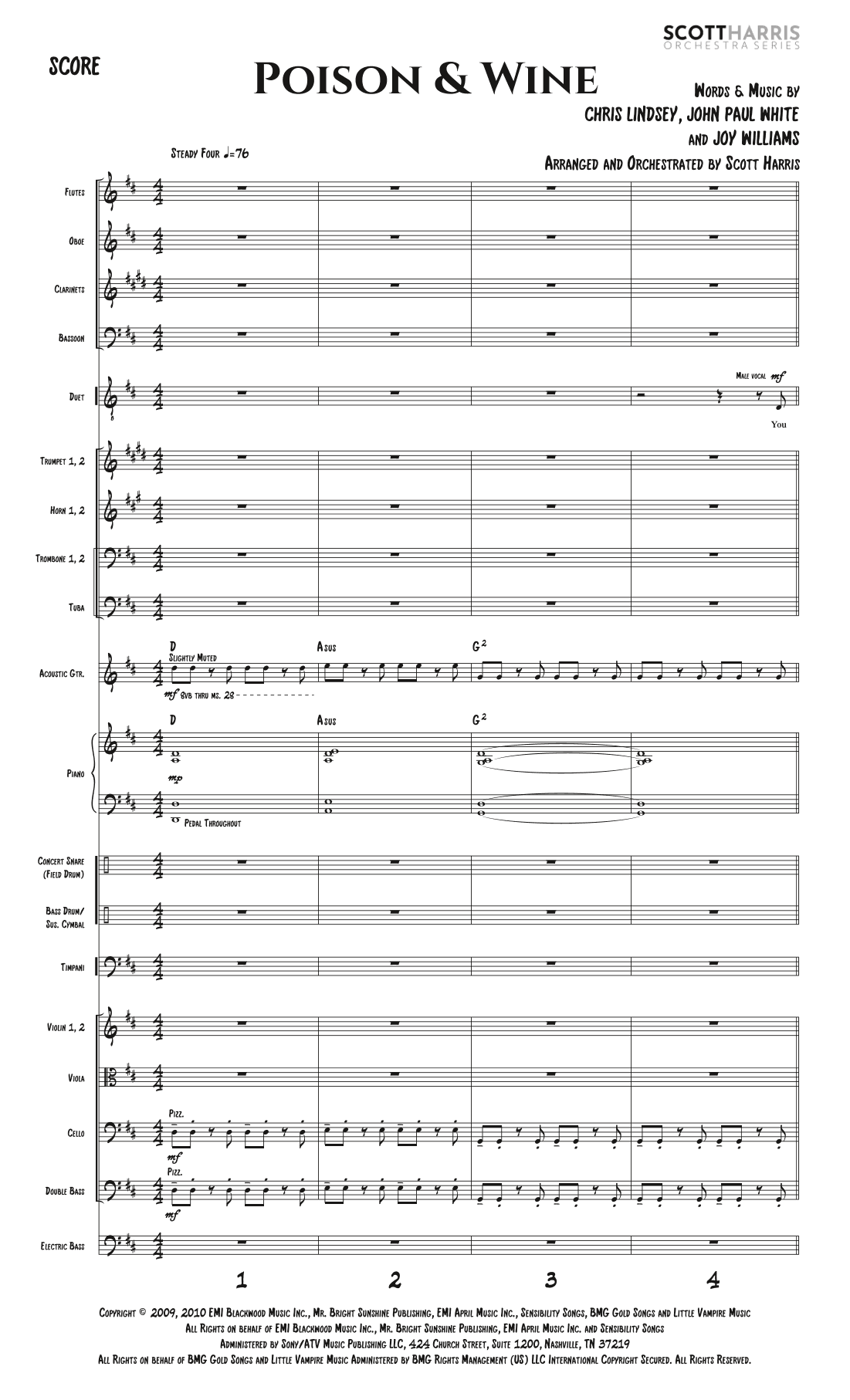 Poison & Wine - Score Only (arr. Scott Harris)