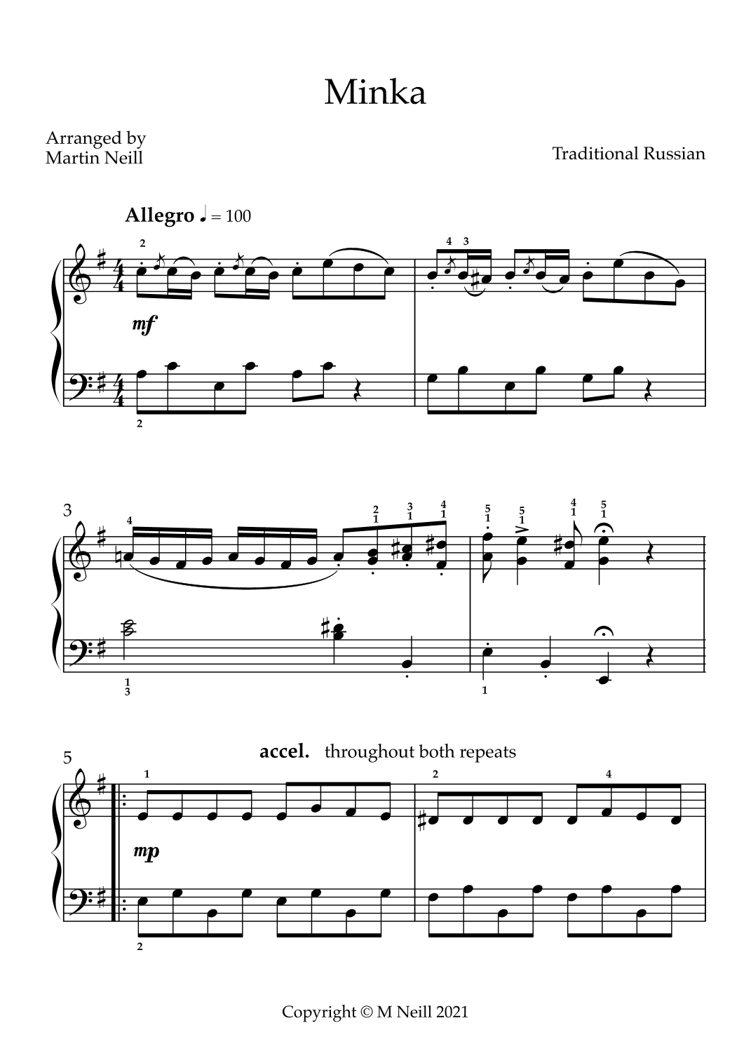 Minka (arr. Martin Neill)