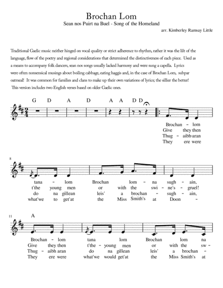 Brochan Lom (arr. Kimberley Ramsay Little)