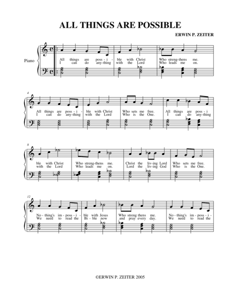 ALL THINGS ARE POSSIBLE