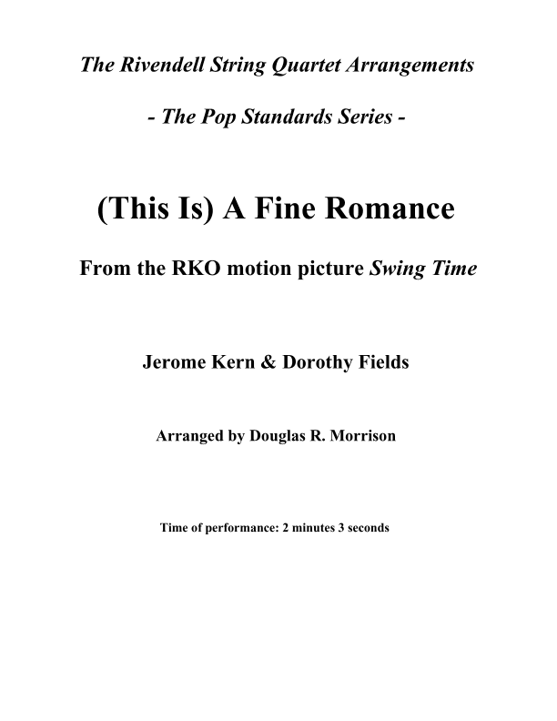 A Fine Romance (arr. Douglas R. Morrison)
