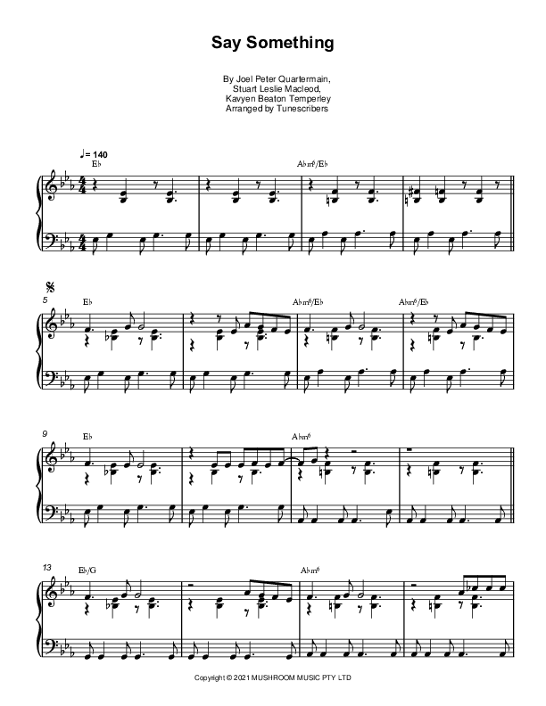 Say Something (arr. Tunescribers)