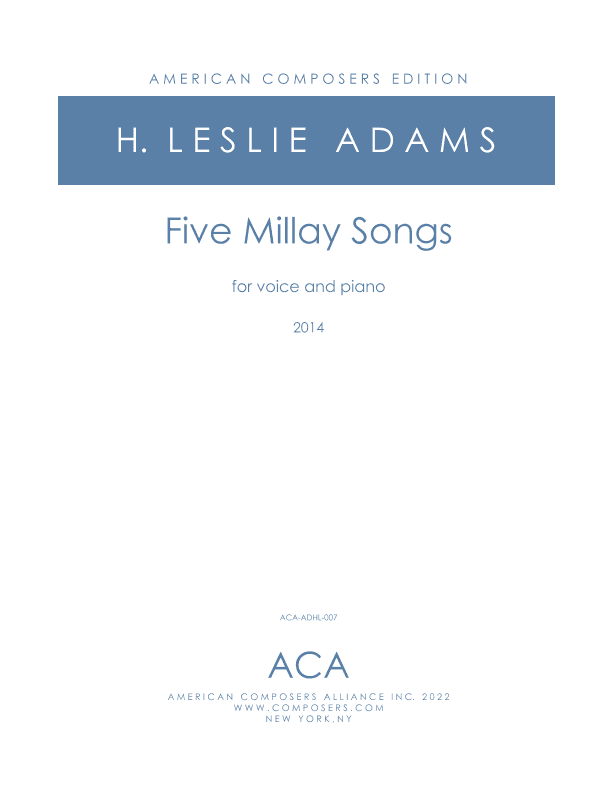 [Adams] Five Millay Songs