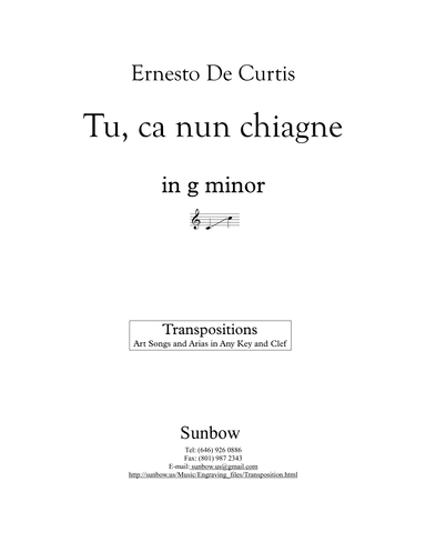 Curtis: Tu ca nun chiagne (transposed to g minor) (arr. Sunbow)