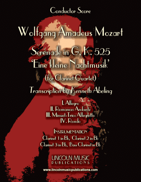 Mozart - Serenade in G, 'Eine kleine Nachtmusik' (for Clarinet Quartet) (arr. Kenneth Abeling)