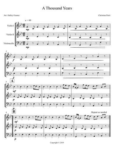 A Thousand Years (arr. Halley Feaster)