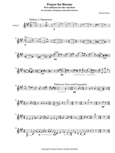 Prayer for Burma - ORCHESTRA PACK 2 - violins and violas