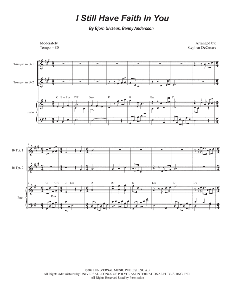 I Still Have Faith In You (arr. Stephen DeCesare)