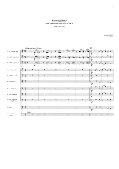 Wedding March from “A Midsummer Night's Dream” Op. 61 for Brass Ensemble (arr. Shinya Ishida)