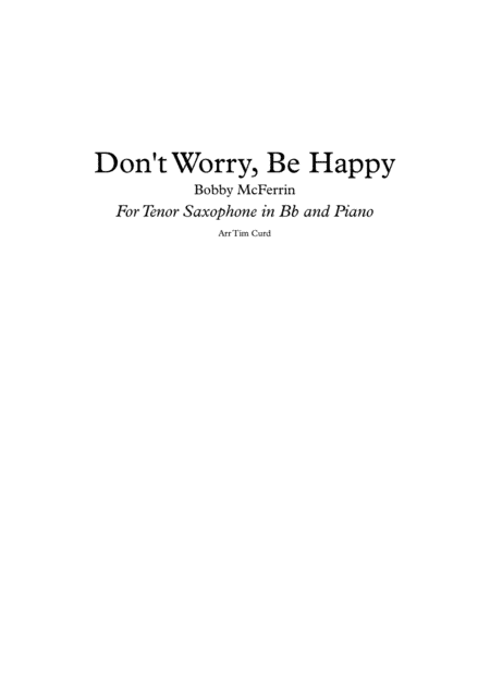Don't Worry, Be Happy (arr. Tim Curd)