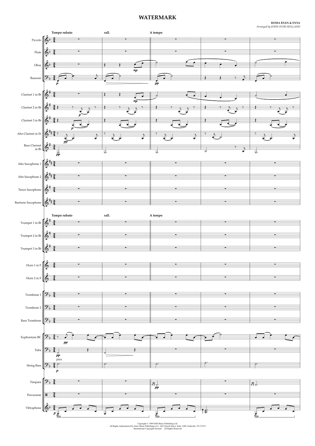 Watermark (arr. John Ivor Holland)