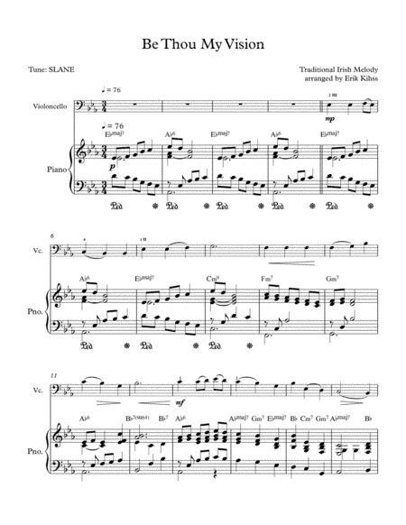 Be Thou My Vision - Cello/Piano duet (arr. Erik Kihss)