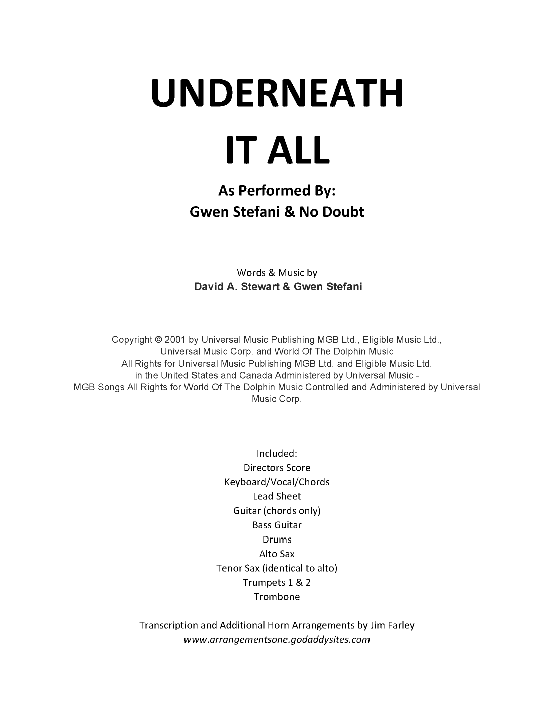 Underneath It All (arr. Jim Farley)