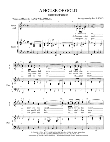 House Of Gold (arr. Paul A. Jorg)