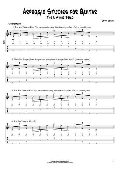 Arpeggio Studies for Guitar - The A Minor Triad
