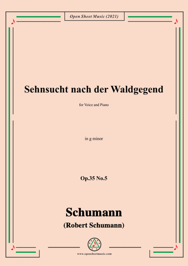 Schumann-Sehnsucht nach der Waldgegend,Op.35 No.5 in g minor (arr. Open Cloud)